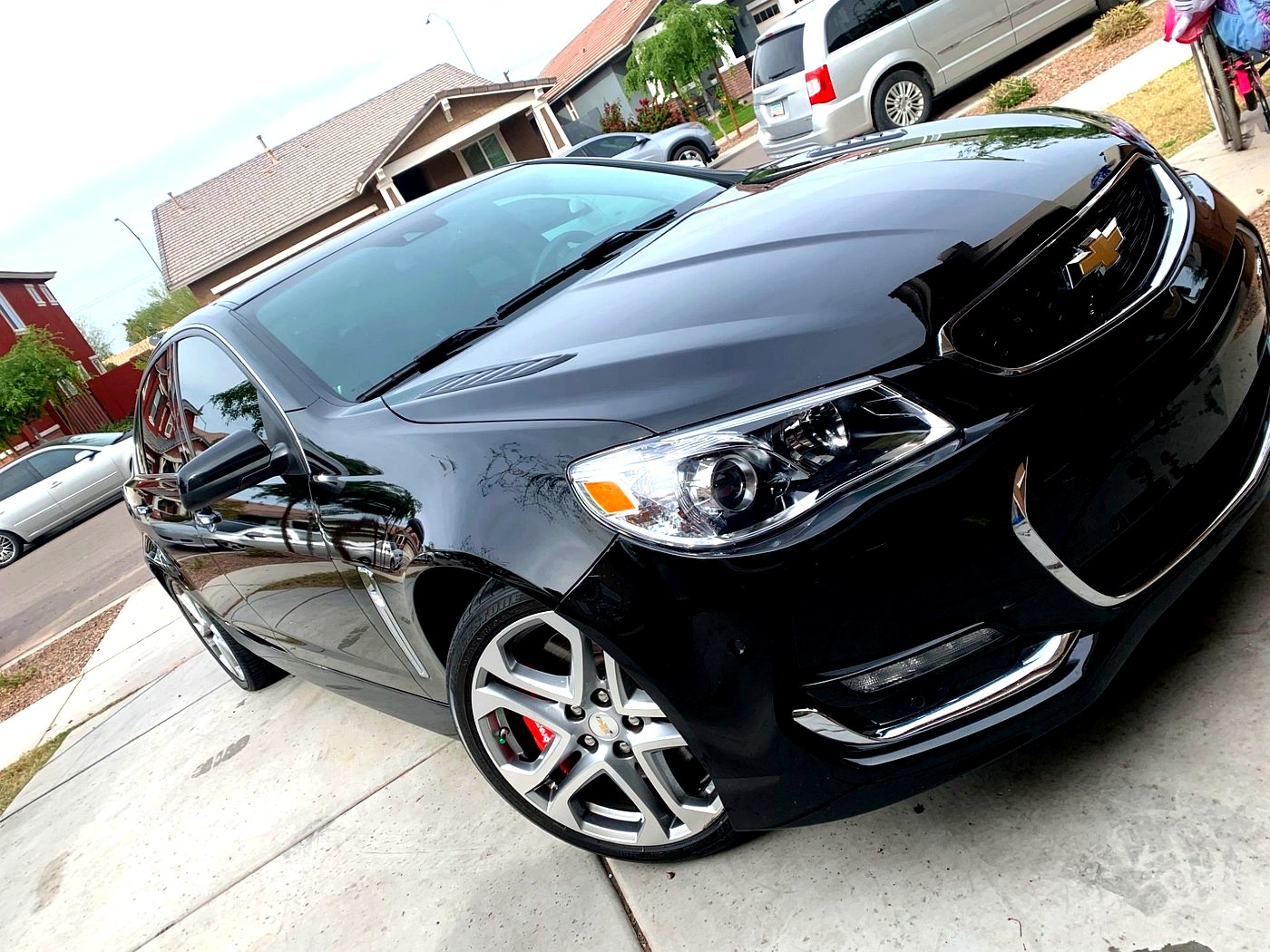 Package detail — black Chevy SS mirror-like paint finish